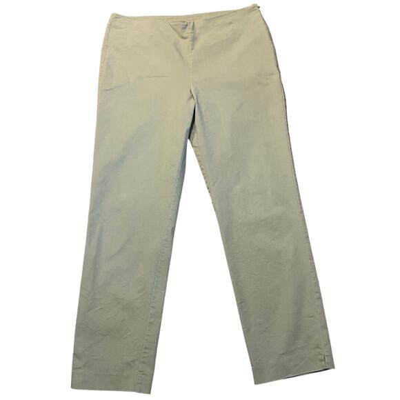 VTG SOFT SURROUNDINGS Ankle Length Pants Khaki Zero Waist Side Zip Size 12 Y2K - Picture 2 of 6
